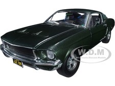 1968 FORD MUSTANG GT FASTBACK HIGHLAND GREEN 1/18 DIECAST BY GREENLIGHT 13615