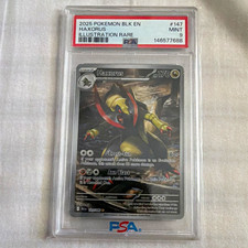 Pokémon Co. 2025 Sv: Black Bolt Haxorus 147/086 Illustration Rare Holo PSA 9