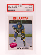 1975 O-Pee-Chee #356 Rick Wilson PSA 8 NM-MT St Louis Blues OPC Hockey Card