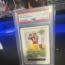 PSA 8 2005 Topps 50 Years of Football Aaron Rodgers Rookie Card