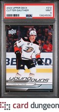 Cutter Gauthier 2024 Upper Deck #212 Young Guns - 139245092 PSA 9
