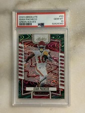 2023 Panini Absolute - Isiah Pacheco #53 Green Waves 29/50 Psa 10