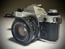 Vintage Canon AE-1 Program 35mm SLR Film Camera w/ 50mm 1:1.8 Working
