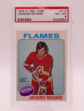 1975 O-Pee-Chee #117 Jacques Richard TRADED PSA 8 NM-MT Atlanta Flames Hockey