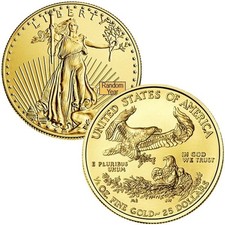 Random Date 1986-2026 $25 American Gold Eagle - 1/2 Oz. Gold - U.S. Gold Coin