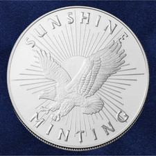 1 oz Silver Sunshine Mint Coin 0.999 Silver Round-AU Condition