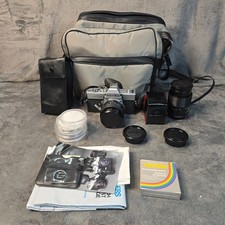 Vintage Minolta SRT 101 Film Camera Bundle w/ Lens, Flash, Case & Accessories