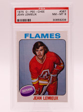 1975 O-Pee-Chee #367 Jean Lemieux PSA 8 NM-MT Atlanta Flames OPC Hockey Card