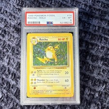 Pokemon TCG 1999 Fossil Raichu 14/102 HOLO Rare PSA 6