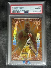 2021 Panini Illusions LeBron James #17 Orange Operation Detonation PSA 8 Nm-Mt