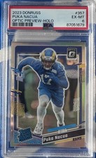 Panini 2023 Donruss Rated Rookie optic preview- Puka Nacua PSA 6 EX-MT