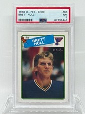 1988 O-Pee-Chee OPC #66 BRETT HULL St Louis Blues Rookie HOF RC PSA 7