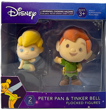Disney Peter Pan & Tinker Bell 2" Flocked Figure Set Collectible Ages 3+ New