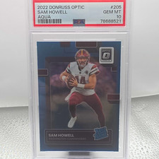 Panini 2022 Donruss Optic Rated Rookie Aqua Prizm #205 Sam Howell PSA 10 /299