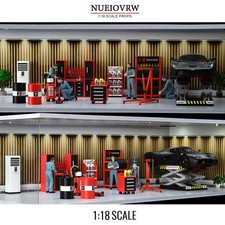 Diorama 1/18 Diecast Car Repair Accessory Model Garage Workshop Tools Set Props