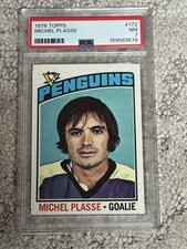 1976 TOPPS HOCKEY CARD PSA 7 MICHEL PLASSE PITTSBURGH PENGUINS