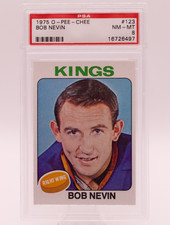 1975 O-Pee-Chee #123 Bob Nevin PSA 8 NM-MT Los Angeles Kings OPC Hockey Card