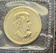 2006 Canada RCM $5 1/10 Troy Oz .9999 Fine Gold Maple Leaf Gem BU in Sealed OGP