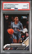 Graded 2025 Bowman U Now Mikayla Blakes #9 March Madness Basketball Card PSA 10