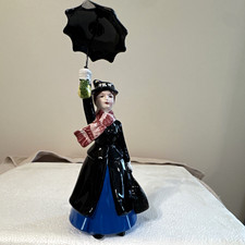 Walt Disney Productions Mary Poppins Figurine with Black Umbrella, Japan