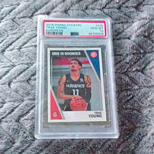 Panini 2018 Stickers European Trae Young RC #430 PSA 10 Atlanta Hawks NBA