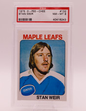 1975 O-Pee-Chee #132 Stan Weir PSA 8 NM-MT Toronto Maple Leafs Hockey Card OPC