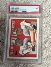 PSA 6 BASEBALL CARD 1988 TOPPS HOF EDDIE MURRAY ORIOLES RECORD BREAKER