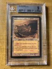 MTG✨PETRIFIED FIELD✨Odyssey BGS 9 MINT w/10 RARE SAC Land 2001 Angus Art POP 1 !