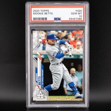2020 Topps Mookie Betts #420 Batting PSA 10 GEM MINT Dodgers Baseball 🔥🔥