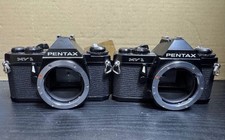 PENTAX MV1 MV-1 35mm Film SLR Camera 2-Pack Silver Body Japan Tested Working