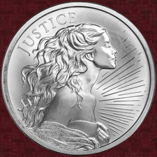 1 oz .999 Silver Shield Round - Justice