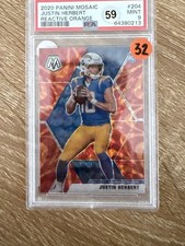 2020 Panini Mosaic Justin Herbert Reactive Orange Rookie β PSA 9 MINT