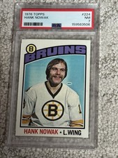 1976 TOPPS HOCKEY CARD PSA 7 HANK NOWAK BOSTON BRUINS