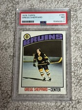 1976 TOPPS HOCKEY CARD PSA 7 GREGG SHEPPARD BOSTON BRUINS