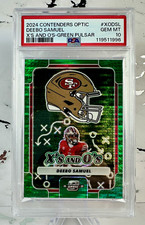 2024 Panini Optic - XS and Os Deebo Samuel #XO-DSL Green Pulsar Prizm /30 PSA 10