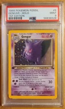 1999 POKEMON FOSSIL 1ST EDITION MINT #5 GENGAR-HOLO PSA 9 GRADED