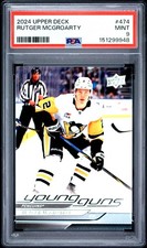 PSA 9 - RUTGER MCGROARTY #474 RC 2024 UPPER DECK SERIES 2 YOUNG GUNS ROOKIE