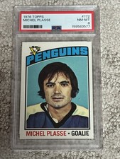 1976 TOPPS HOCKEY CARD PSA 8 MICHEL PLASSE PITTSBURGH PENGUINS