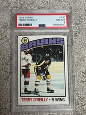1976 TOPPS HOCKEY CARD PSA 8 TERRY O’REILLY BOSTON BRUINS