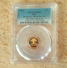 Niue 2026 Mermaid Black Sea Au Gold Proof $1 PCGS PR70 Cert #54930098