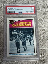 1976 TOPPS HOCKEY CARD PSA 7 STANLEY CUP CHAMPIONS MONTREAL CANADIENS