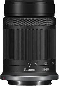 Canon RF-S55-210mm F5-7.1 is STM Telephoto Zoom Lens for Canon APS-C Mirrorless RF Mount Cameras, Compact, Lightweight, Optical Image Stabilization, Landscape, Portrait, & Travel Photos/Videos, Black