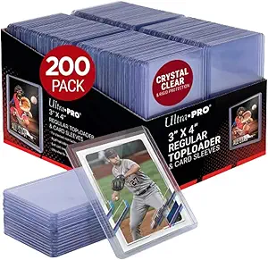 Ultra Pro 3" x 4" Clear Regular Toploaders & Card Sleeves Bundle, 200 Pack