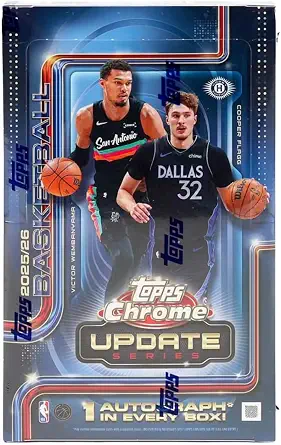 2025-26 Topps Chrome Update Basketball Sealed Hobby Box (Look For Debut Patches) - 1 Autograph Per Box