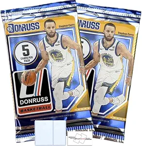 2-Pack LOT of 2024-25 Donruss Basketball Gravity Packs with 5 Trading Cards Per Pack (10 Total Cards) + 2 Toploaders + StreetCards Magnet!