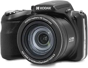 KODAK PIXPRO AZ425 20MP Digital Camera, 42x Optical Zoom, OIS, Black