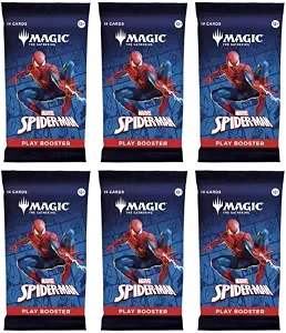 6 Packs Magic The Gathering Play Booster Pack Lot MTG Marvel's Spider-Man
