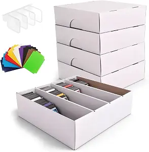 CHAIARRY 4-pack Sports Card Storage Boxes 3200 Count, Cardboard Trading Card, Large Capacity Card Cases for Baseball Cards, Sports Cards, TCG, MTG & All Trading Card Games