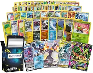 50 Pokemon Cards Plus a Rare Legendary Pokemon Card | Bundle with LCC Deck Box