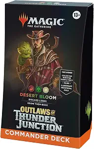 Magic: The Gathering Outlaws of Thunder Junction Commander Deck - Desert Bloom (100-Card Deck, 2-Card Collector Booster Sample Pack + Accessories)